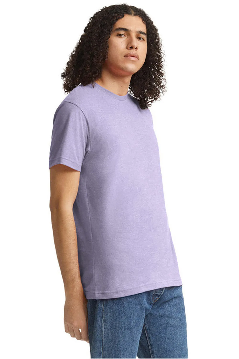 American Apparel Mens CVC Short Sleeve Crewneck T-Shirt - Heather Lilac Purple