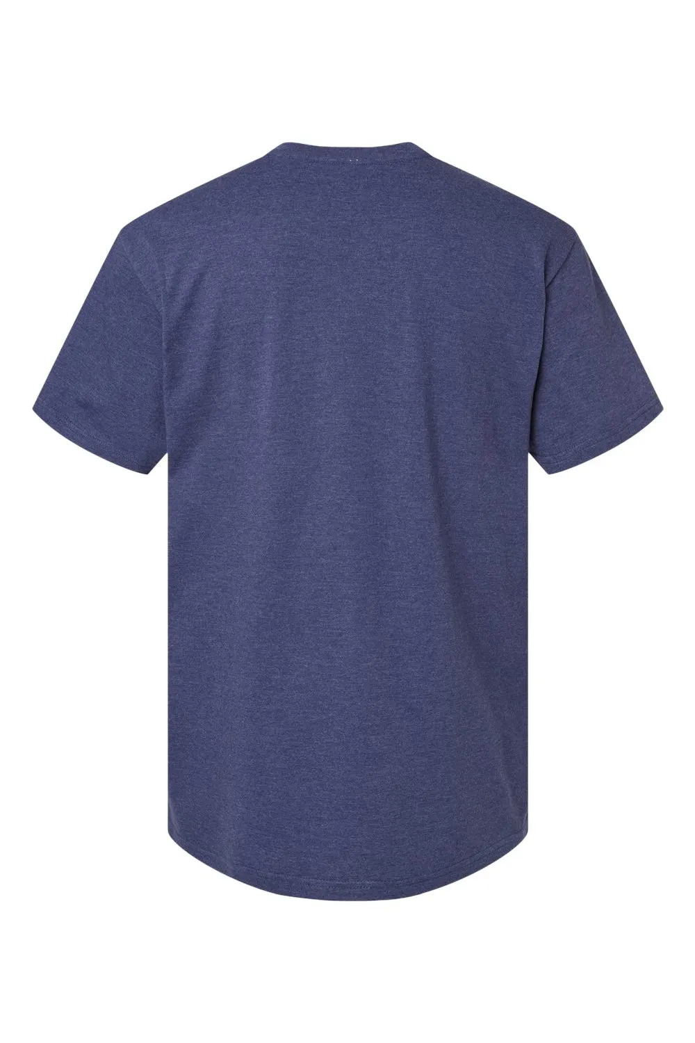American Apparel Mens CVC Short Sleeve Henley T-Shirt - Heather Indigo Blue