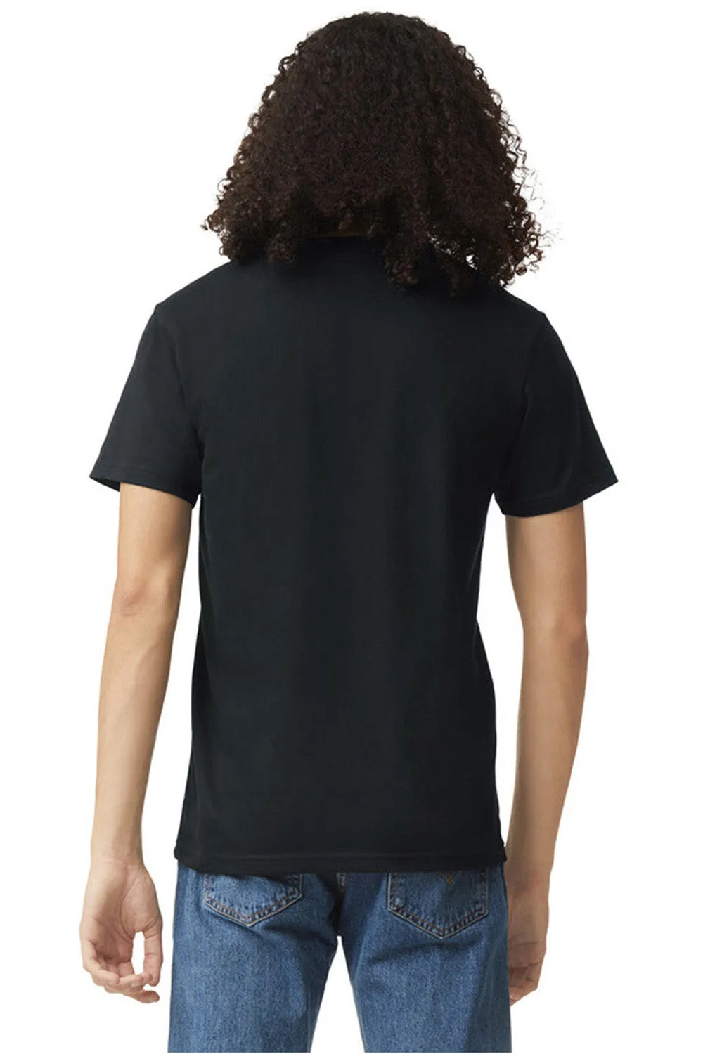 American Apparel Mens CVC Short Sleeve V-Neck T-Shirt - Black