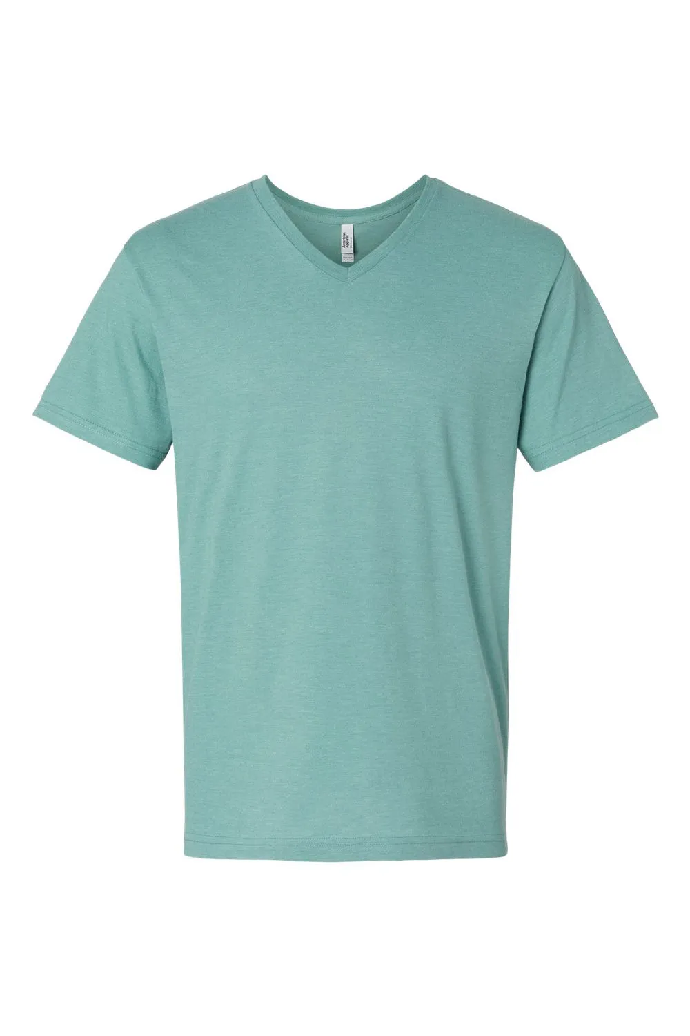 American Apparel Mens CVC Short Sleeve V-Neck T-Shirt - Heather Arctic Blue