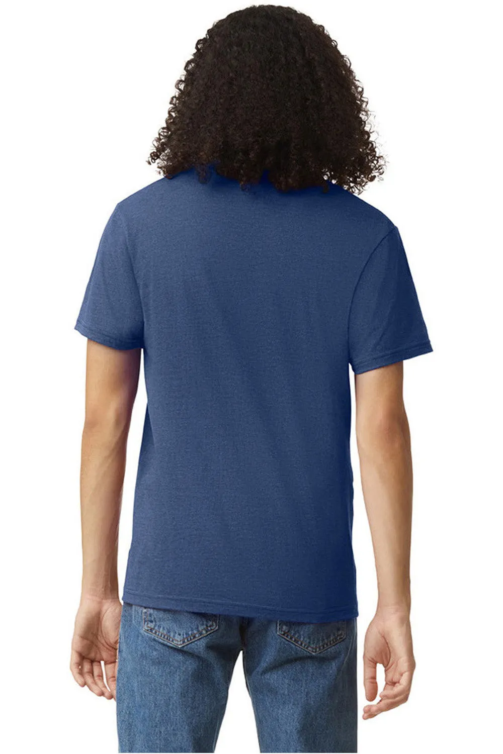 American Apparel Mens CVC Short Sleeve V-Neck T-Shirt - Heather Arctic Blue