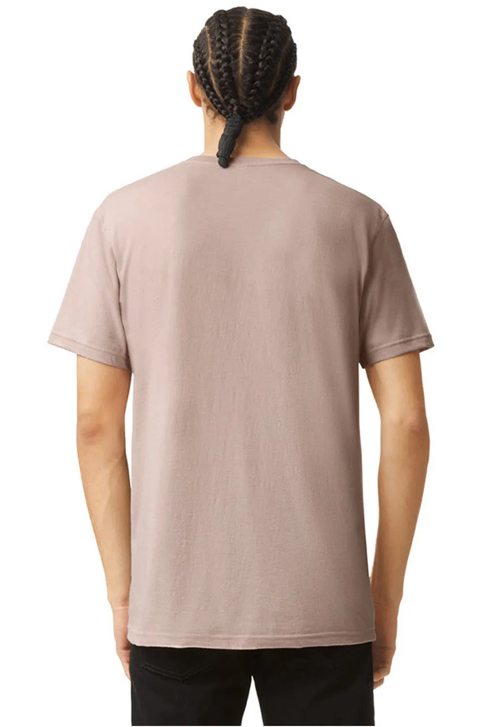 American Apparel Mens CVC Short Sleeve V-Neck T-Shirt - Heather Blush Pink