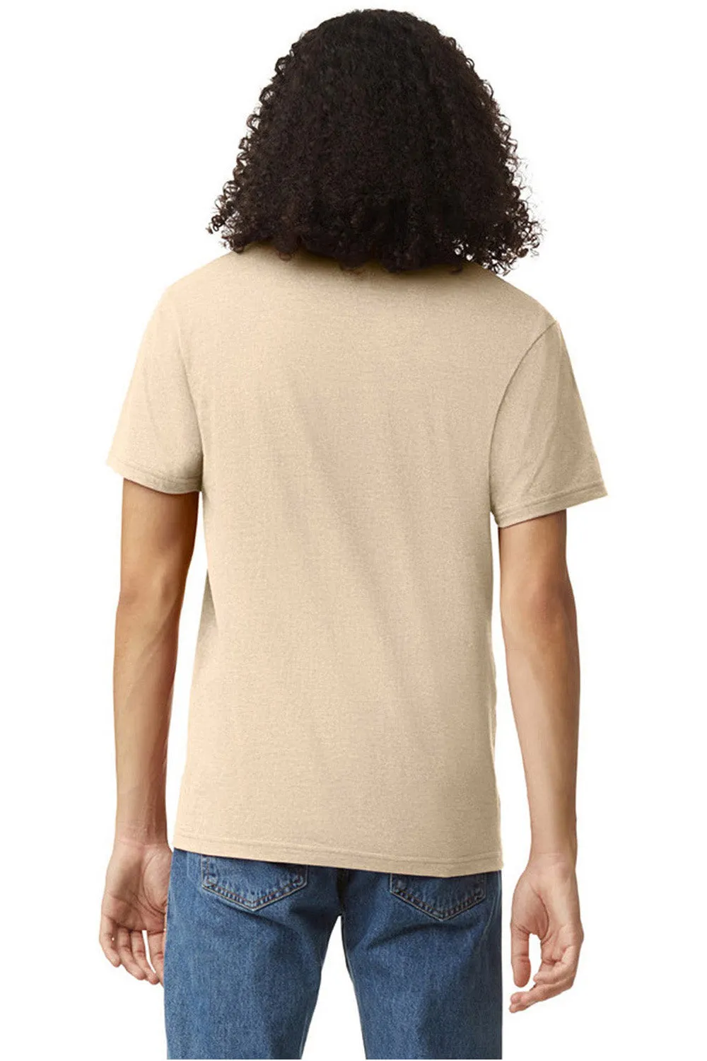 American Apparel Mens CVC Short Sleeve V-Neck T-Shirt - Heather Bone