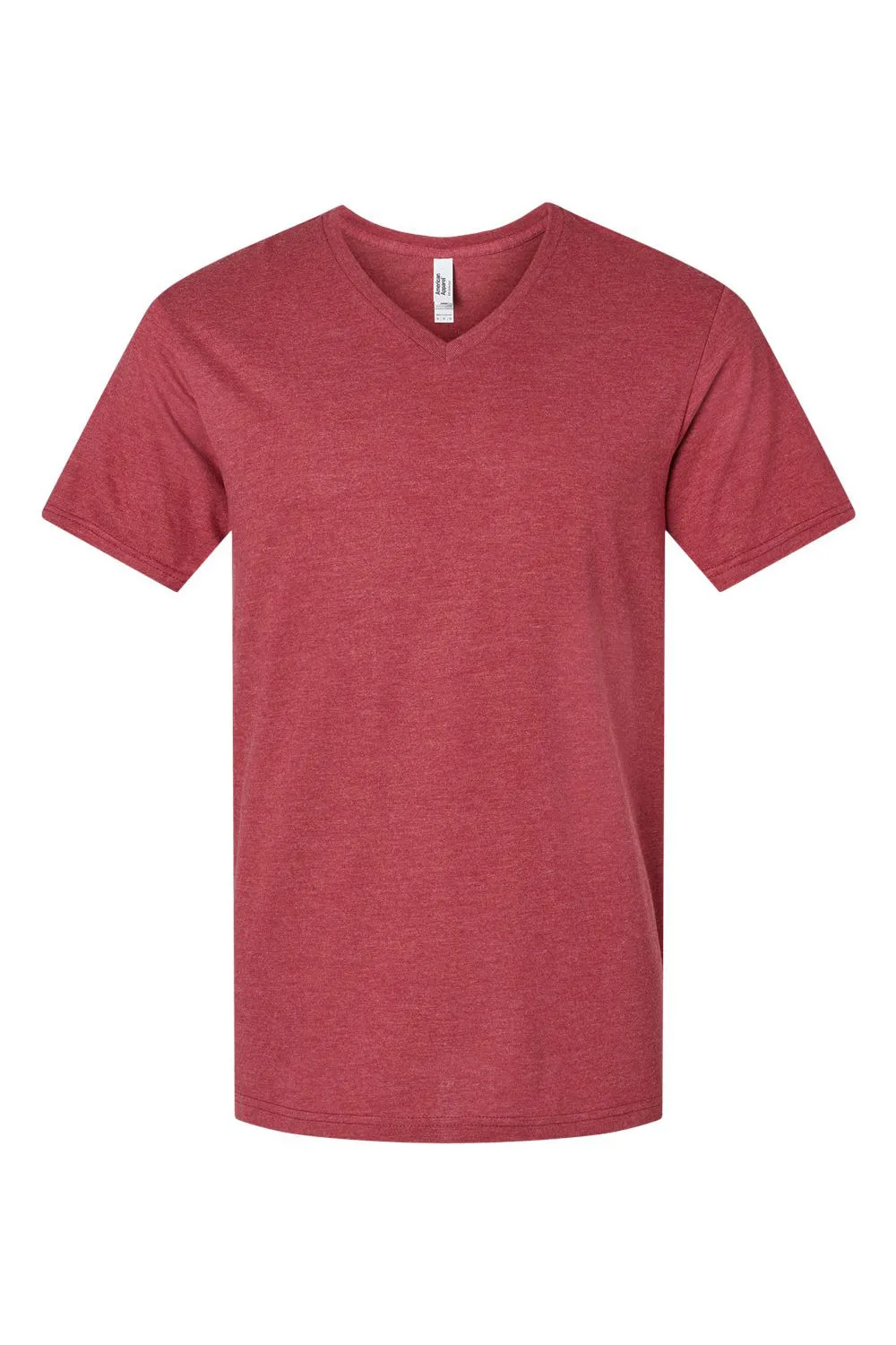 American Apparel Mens CVC Short Sleeve V-Neck T-Shirt - Heather Cardinal Red