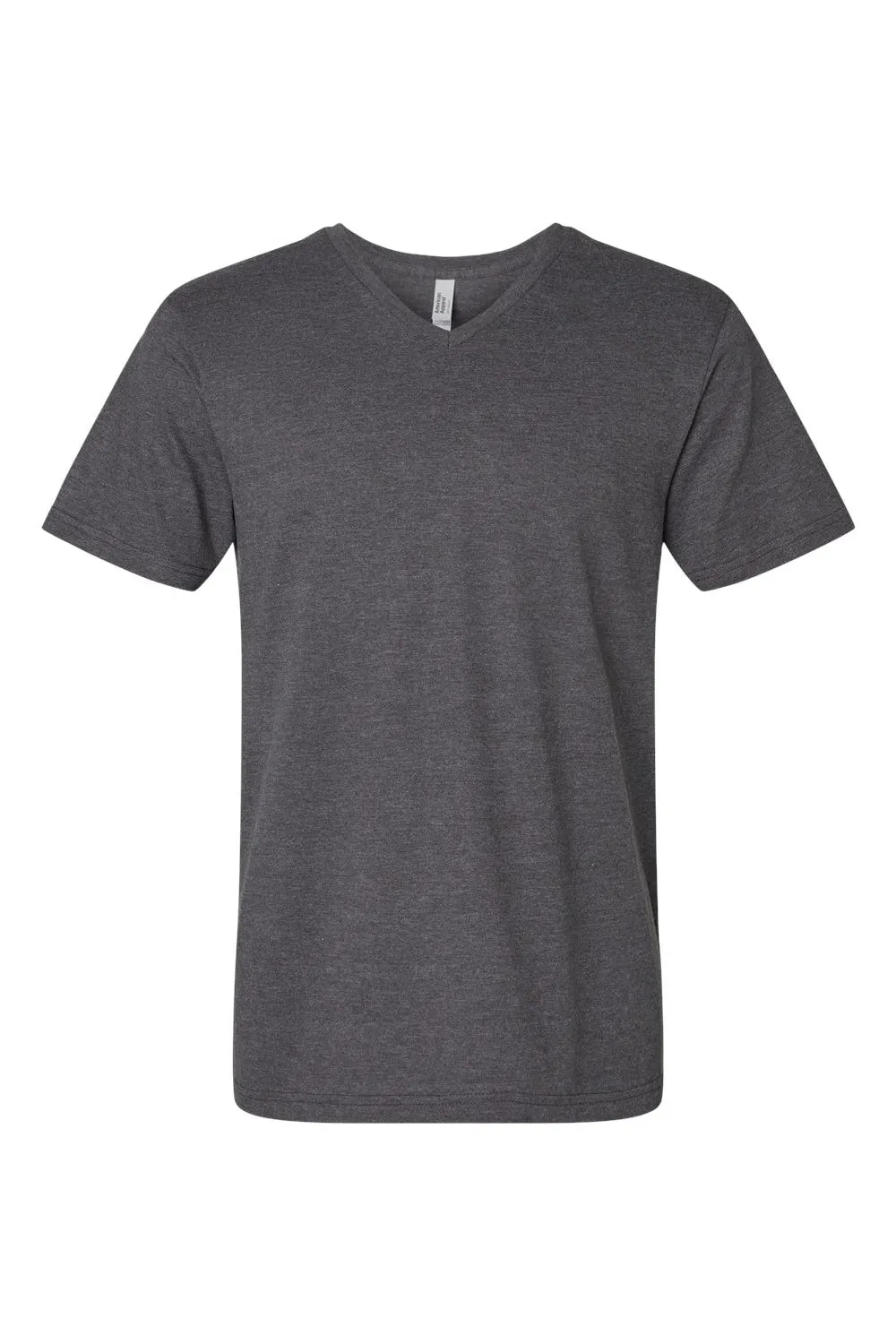 American Apparel Mens CVC Short Sleeve V-Neck T-Shirt - Heather Charcoal Grey