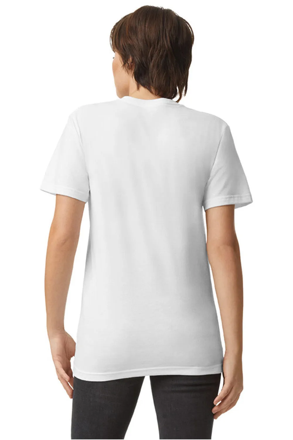 American Apparel Mens CVC Short Sleeve V-Neck T-Shirt - White