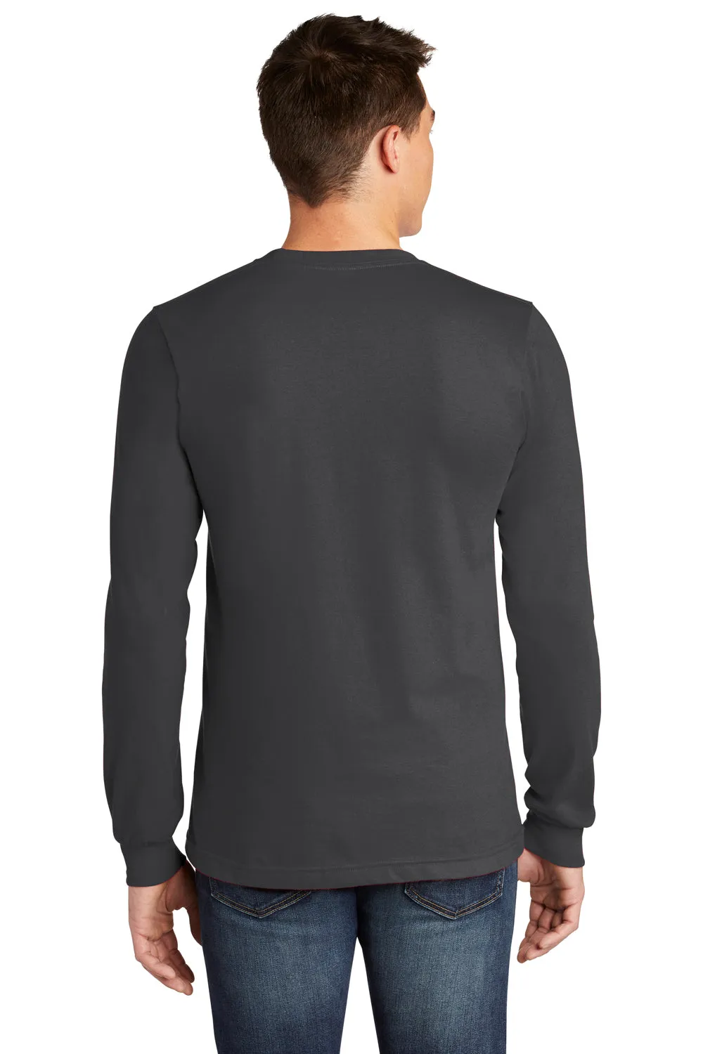 American Apparel Mens Fine Jersey Long Sleeve Crewneck T-Shirt - Asphalt Grey