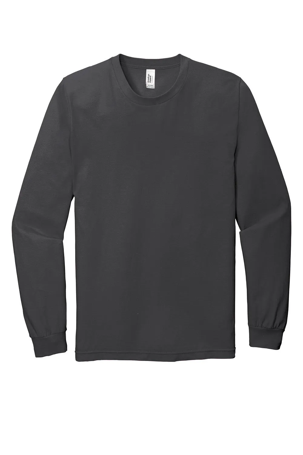 American Apparel Mens Fine Jersey Long Sleeve Crewneck T-Shirt - Asphalt Grey