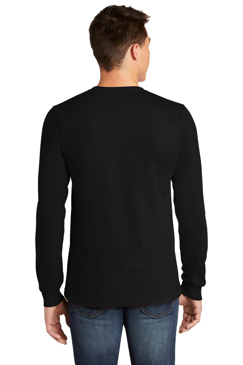 American Apparel Mens Fine Jersey Long Sleeve Crewneck T-Shirt - Black