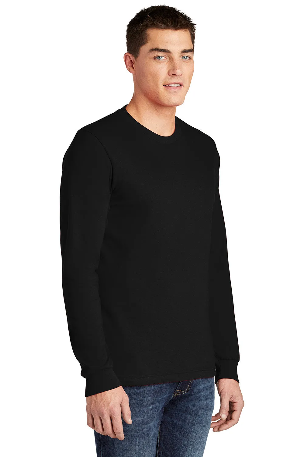 American Apparel Mens Fine Jersey Long Sleeve Crewneck T-Shirt - Black