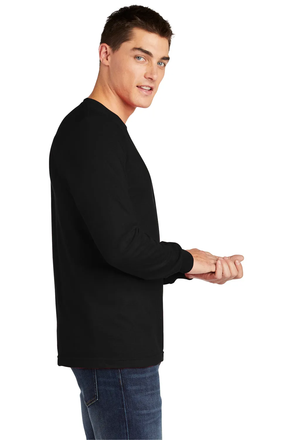 American Apparel Mens Fine Jersey Long Sleeve Crewneck T-Shirt - Black