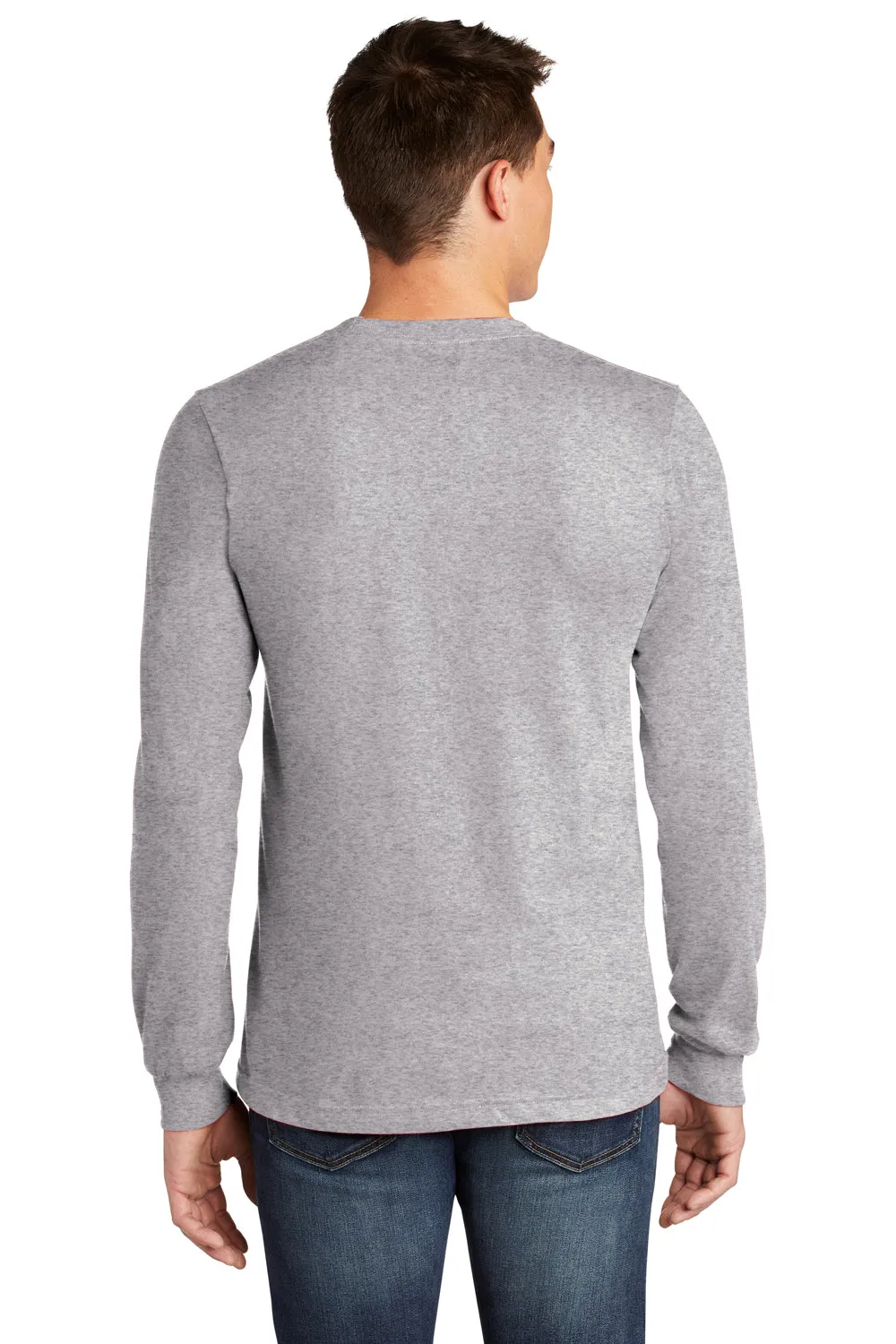 American Apparel Mens Fine Jersey Long Sleeve Crewneck T-Shirt - Heather Grey
