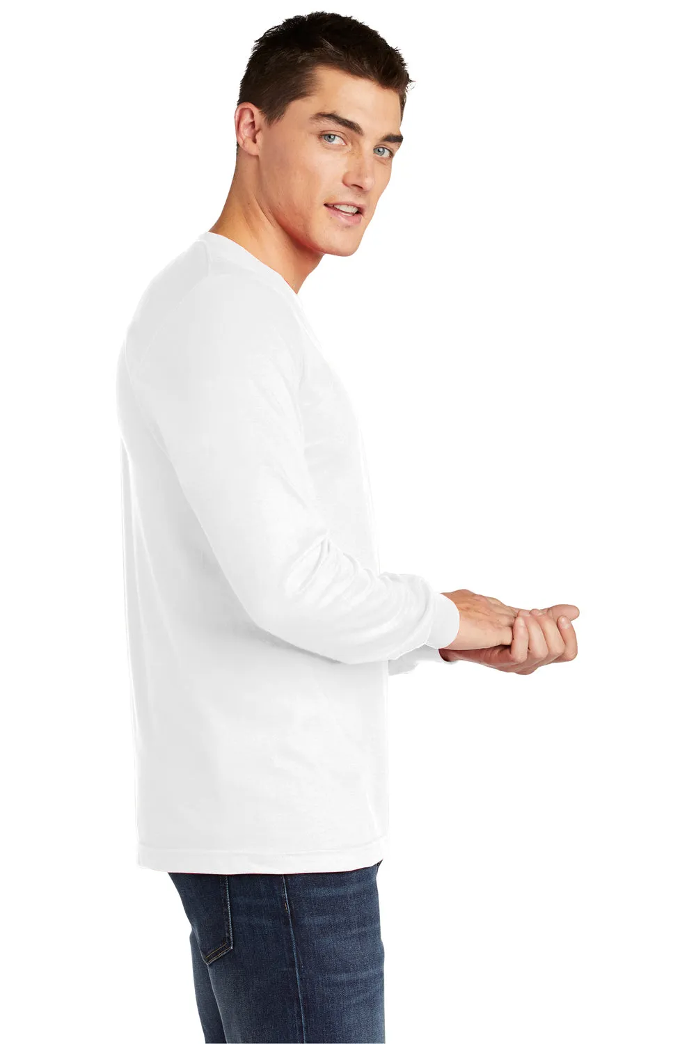 American Apparel Mens Fine Jersey Long Sleeve Crewneck T-Shirt - White