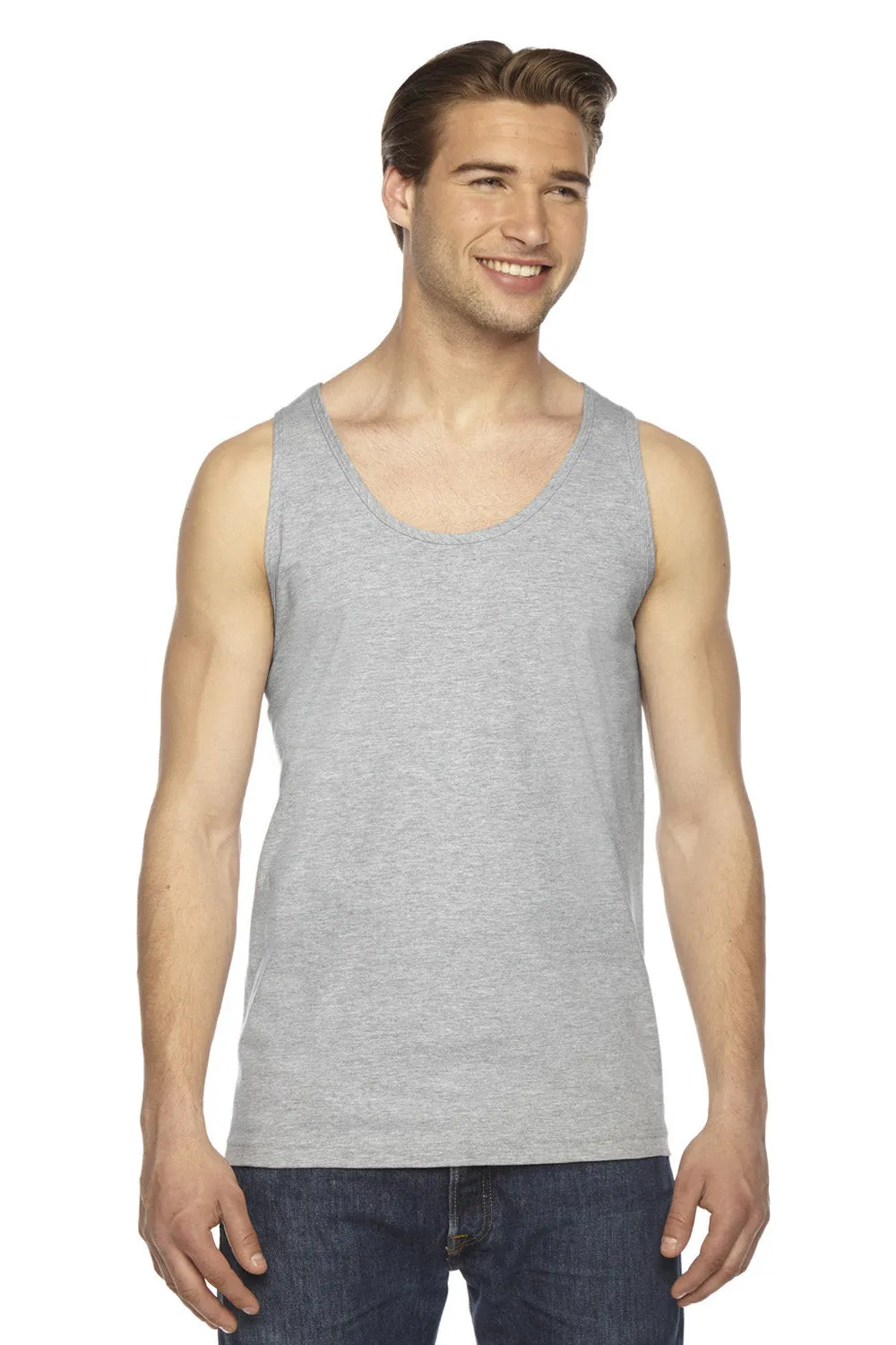 American Apparel Mens Fine Jersey Tank Top - Heather Grey
