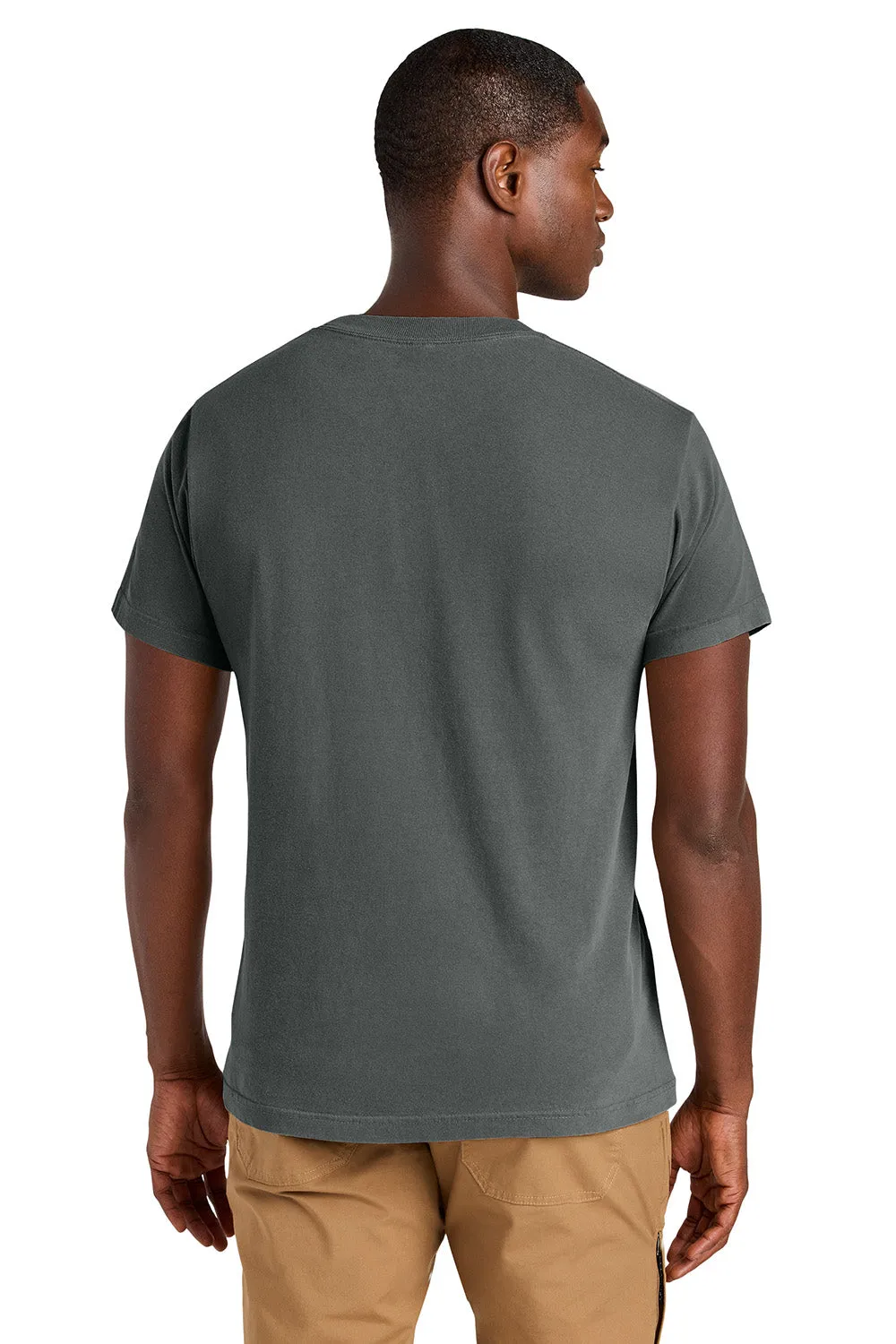 American Apparel Mens Garment Dyed Short Sleeve Crewneck T-Shirt - Faded Black
