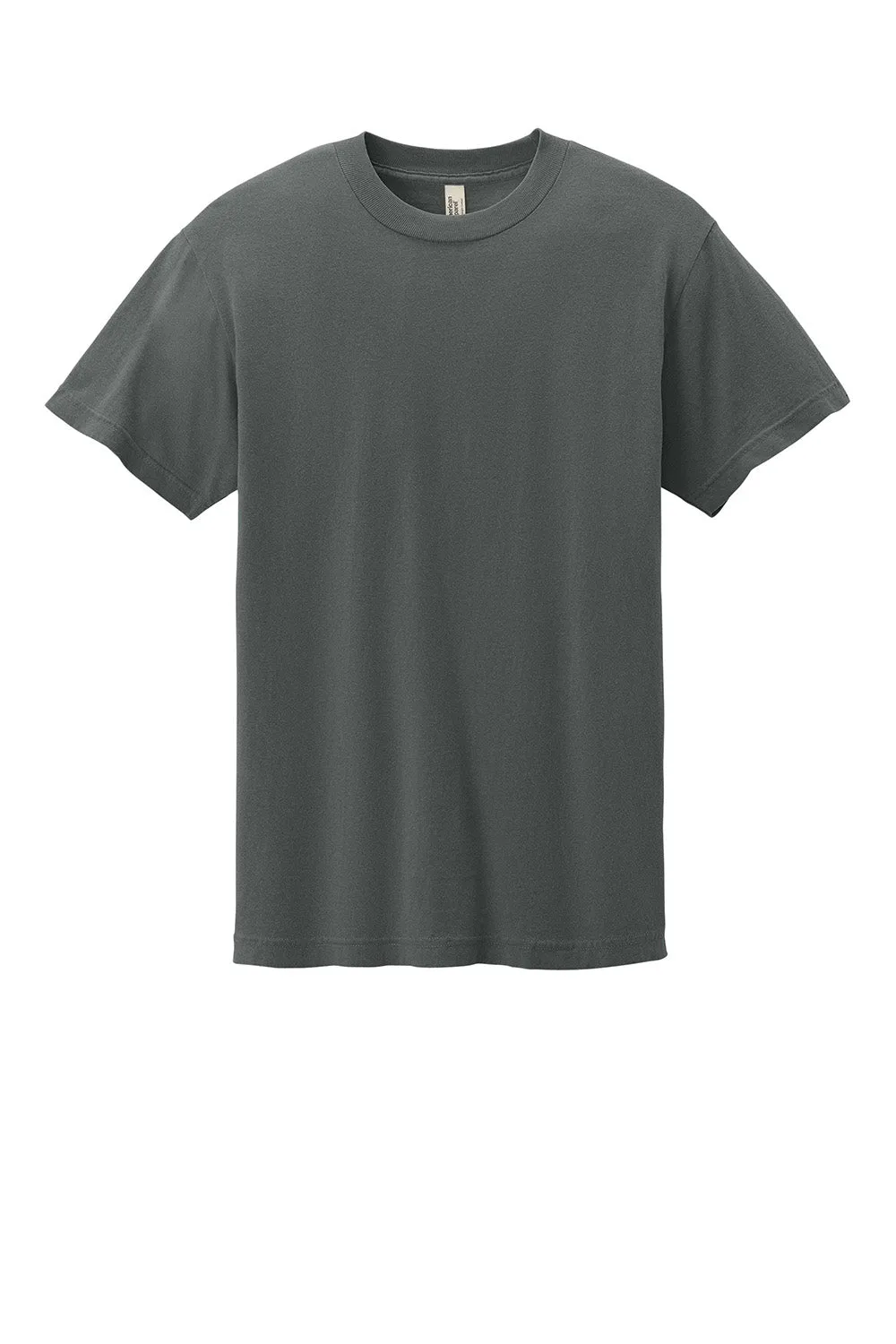 American Apparel Mens Garment Dyed Short Sleeve Crewneck T-Shirt - Faded Black