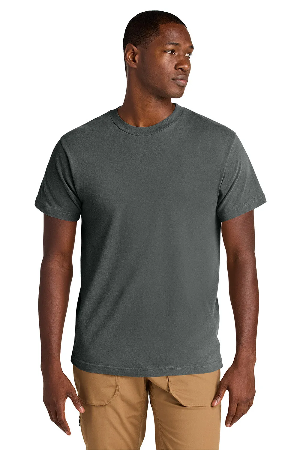 American Apparel Mens Garment Dyed Short Sleeve Crewneck T-Shirt - Faded Black