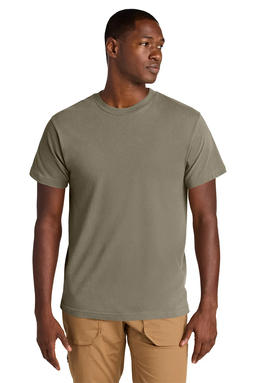 American Apparel Mens Garment Dyed Short Sleeve Crewneck T-Shirt - Faded Brown
