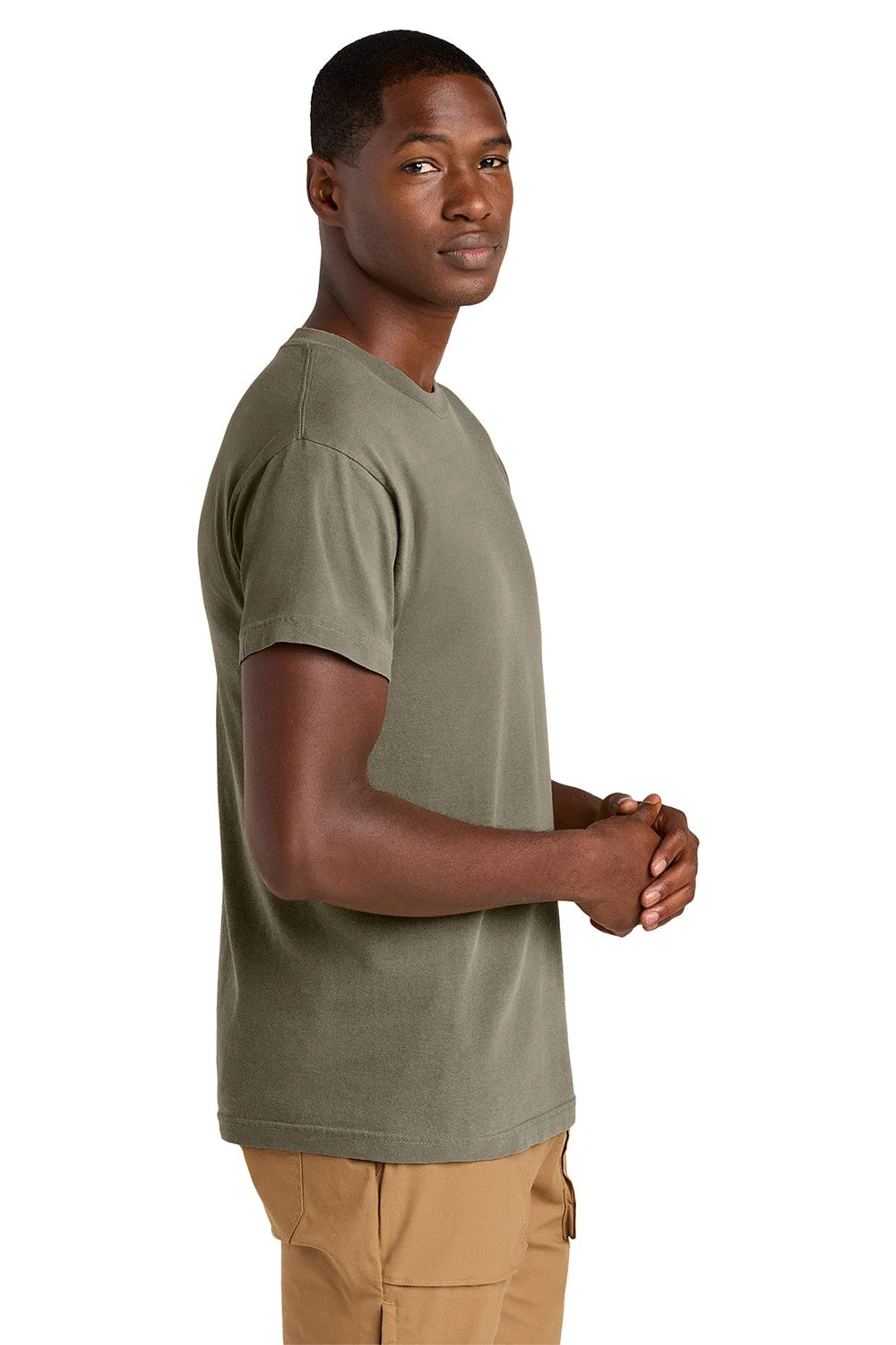 American Apparel Mens Garment Dyed Short Sleeve Crewneck T-Shirt - Faded Brown