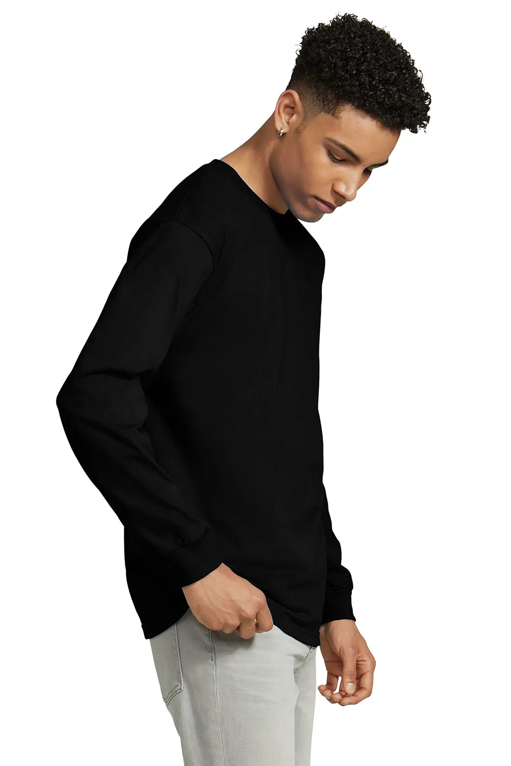 American Apparel Mens Long Sleeve Crewneck T-Shirt - Black