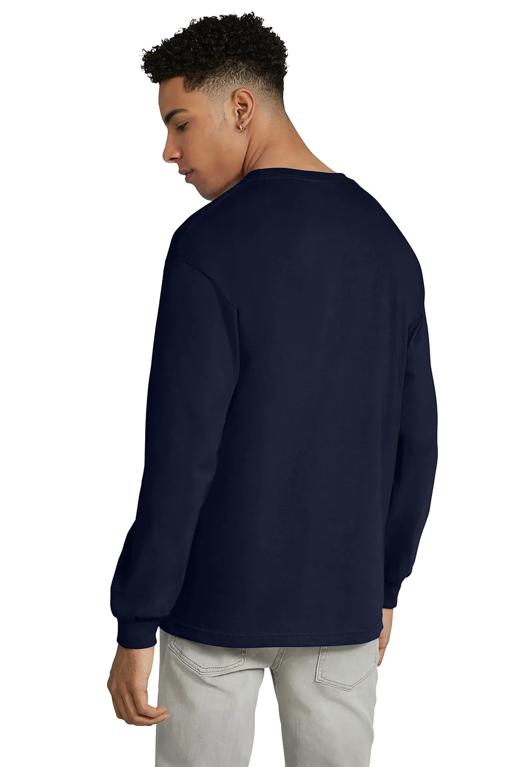 American Apparel Mens Long Sleeve Crewneck T-Shirt - Navy Blue
