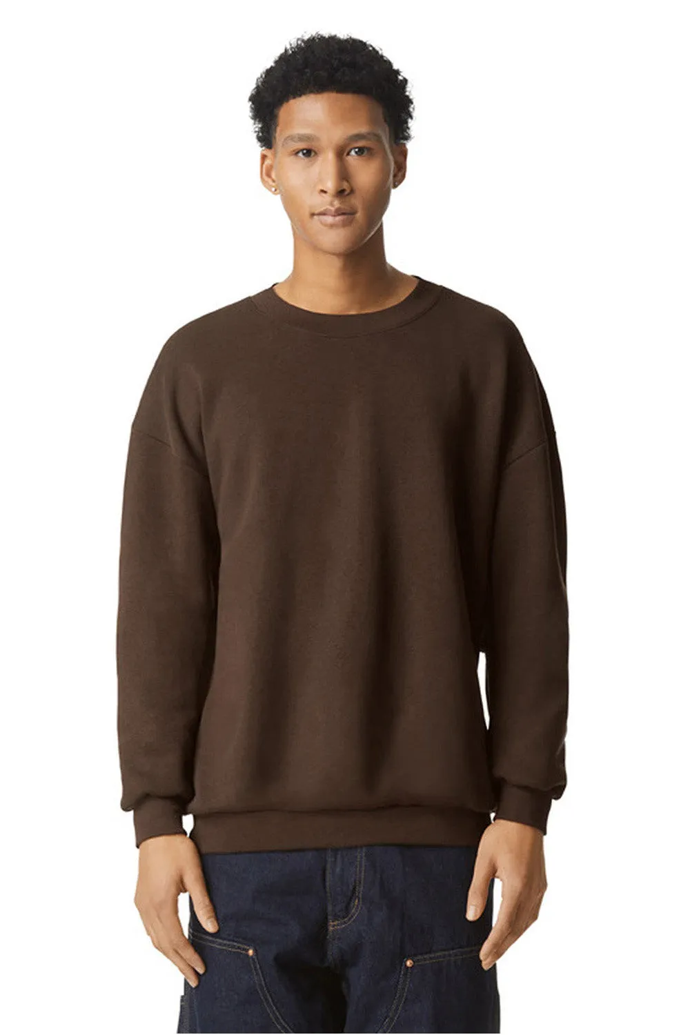 American Apparel Mens ReFlex Fleece Crewneck Sweatshirt - Brown