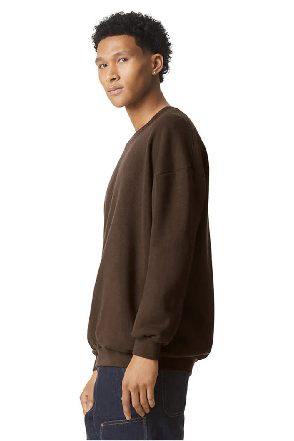 American Apparel Mens ReFlex Fleece Crewneck Sweatshirt - Brown