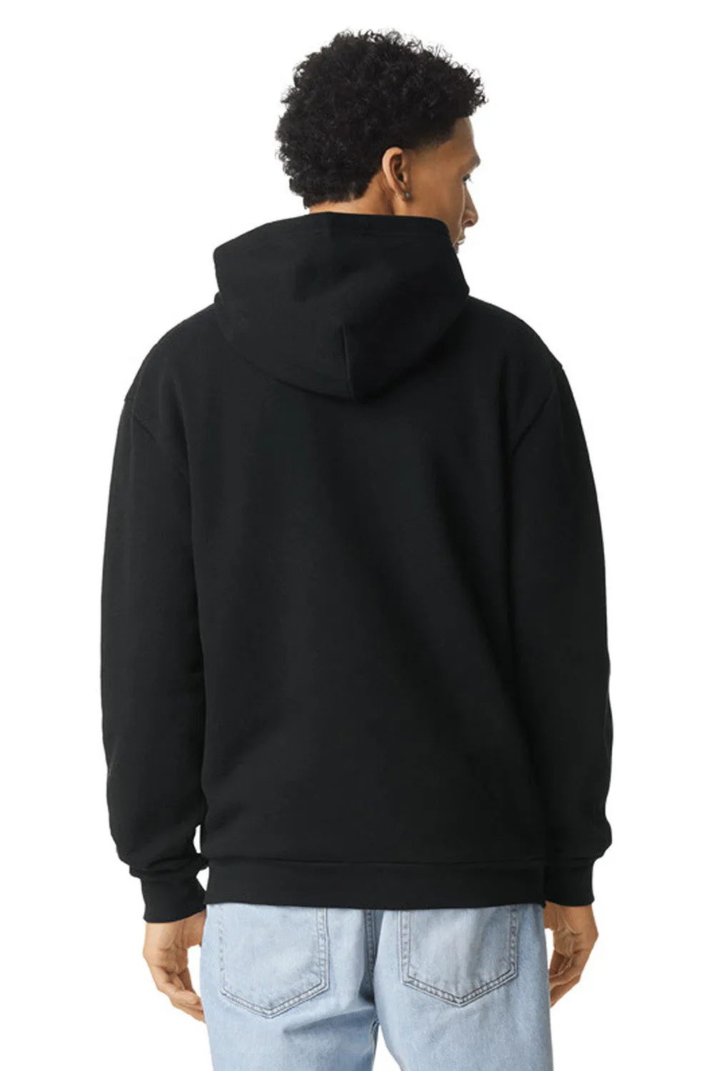 American Apparel Mens ReFlex Fleece Full Zip Hooded Sweatshirt Hoodie w/ Pockets - Black