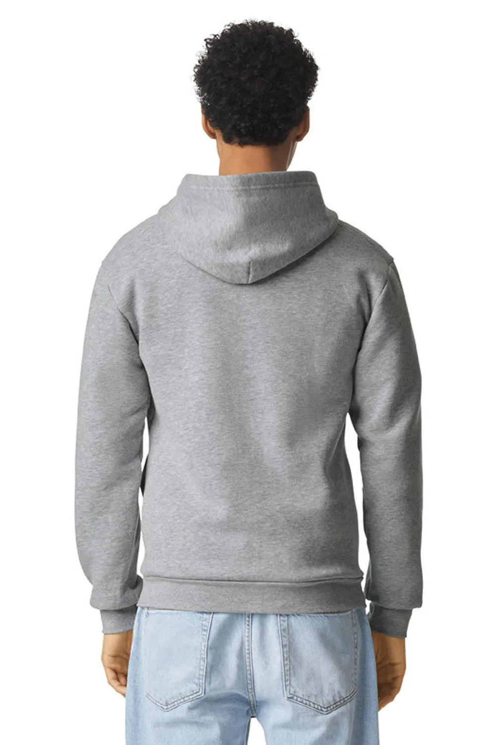 American Apparel Mens ReFlex Fleece Full Zip Hooded Sweatshirt Hoodie w/ Pockets - Heather Grey