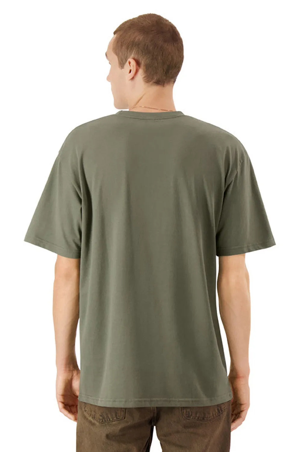 American Apparel Mens Sueded Cloud Short Sleeve Crewneck T-Shirt - Lieutenant Green