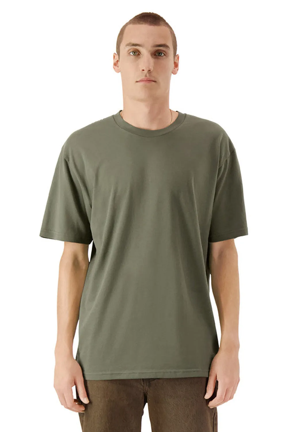 American Apparel Mens Sueded Cloud Short Sleeve Crewneck T-Shirt - Lieutenant Green