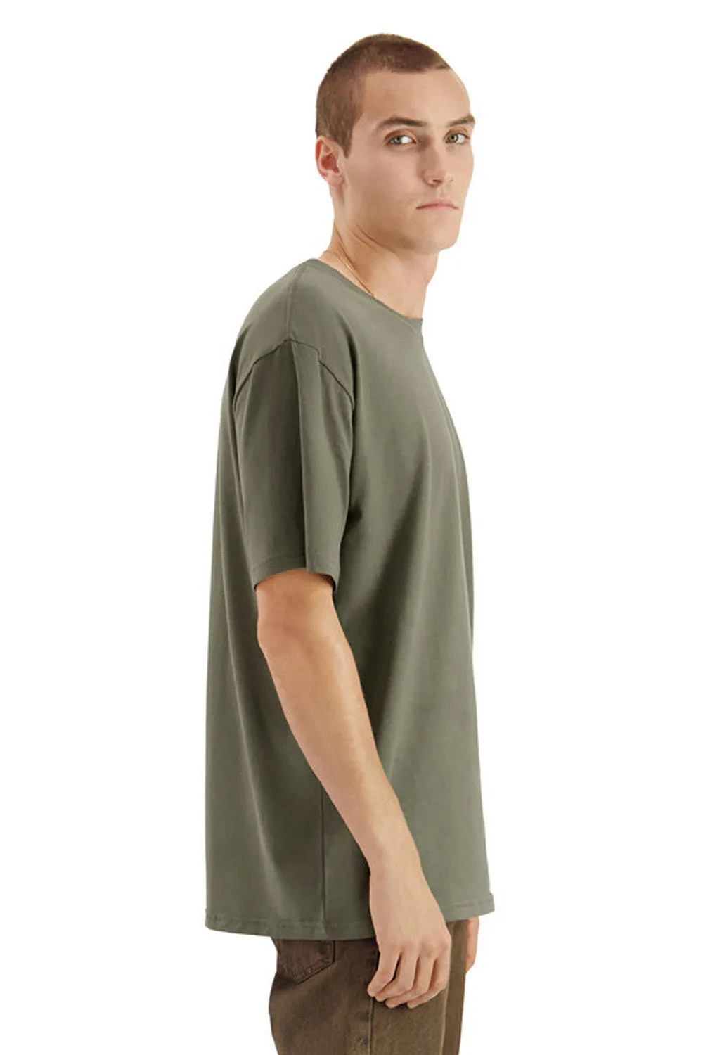 American Apparel Mens Sueded Cloud Short Sleeve Crewneck T-Shirt - Lieutenant Green
