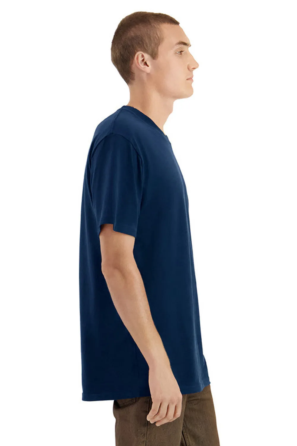 American Apparel Mens Sueded Cloud Short Sleeve Crewneck T-Shirt - Navy Blue
