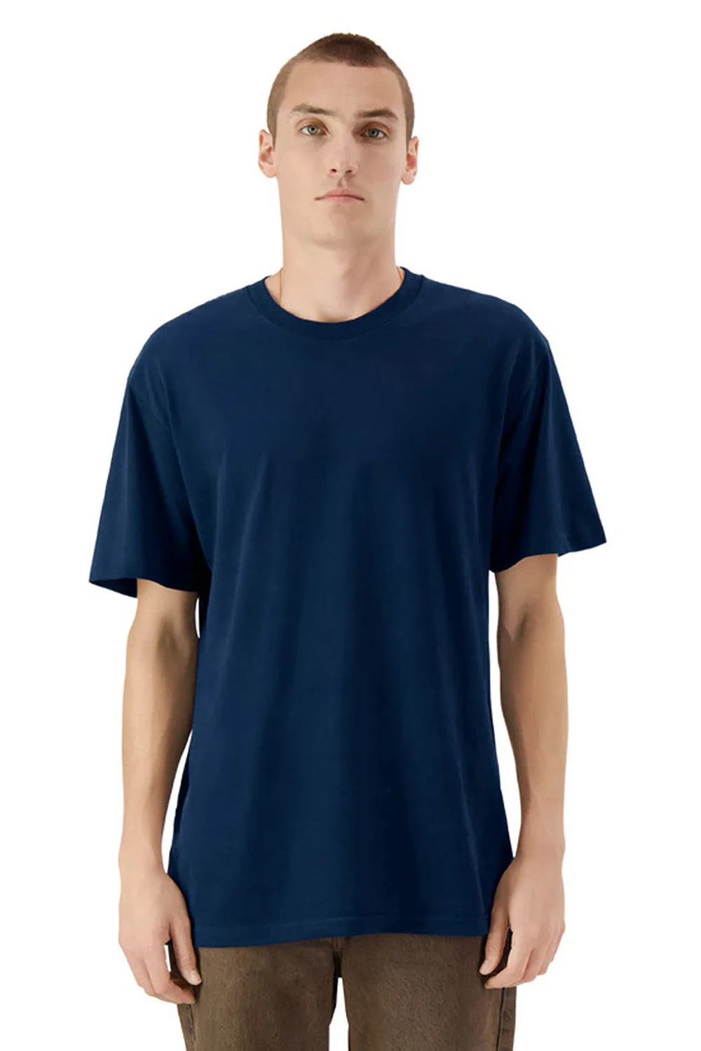 American Apparel Mens Sueded Cloud Short Sleeve Crewneck T-Shirt - Navy Blue