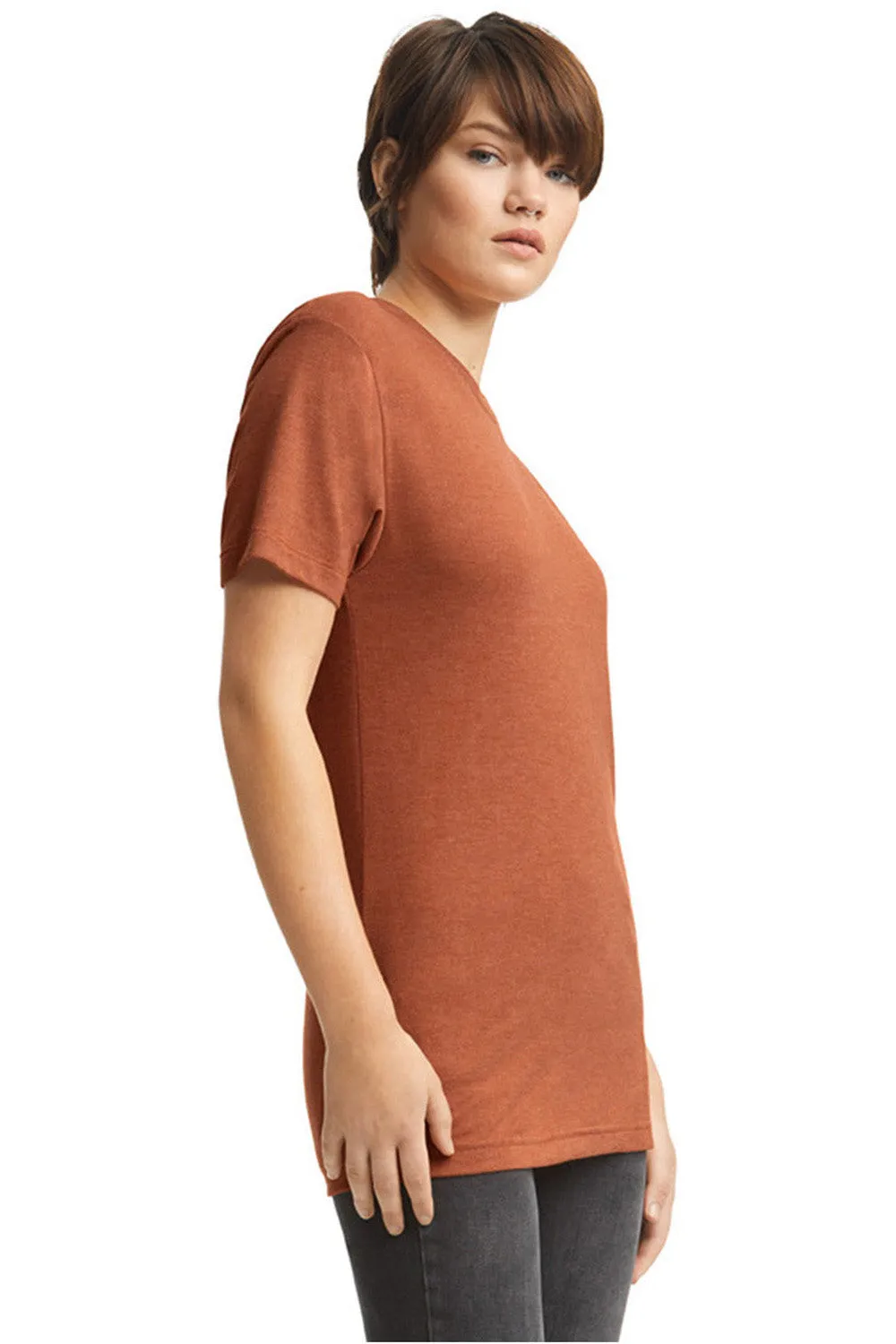 American Apparel Mens Track Short Sleeve Crewneck T-Shirt - Rust