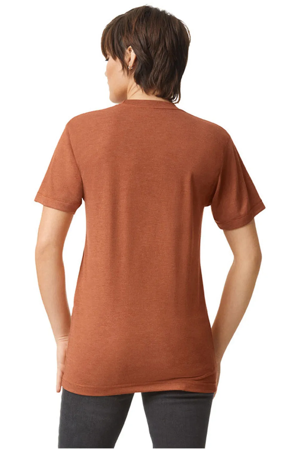 American Apparel Mens Track Short Sleeve Crewneck T-Shirt - Rust