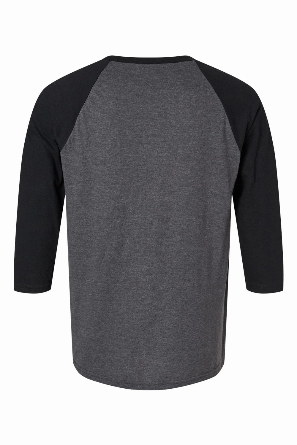 American Apparel Mens CVC Raglan 3/4 Sleeve Crewneck T-Shirt - Heather Charcoal Grey/Black