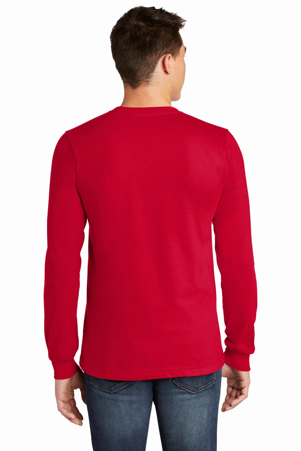 American Apparel Mens Fine Jersey Long Sleeve Crewneck T-Shirt - Red