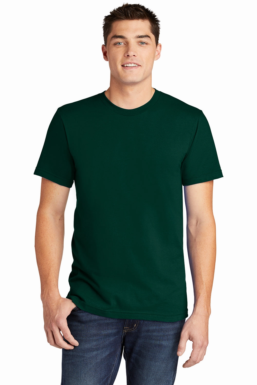 American Apparel Mens Fine Jersey Short Sleeve Crewneck T-Shirt - Forest Green