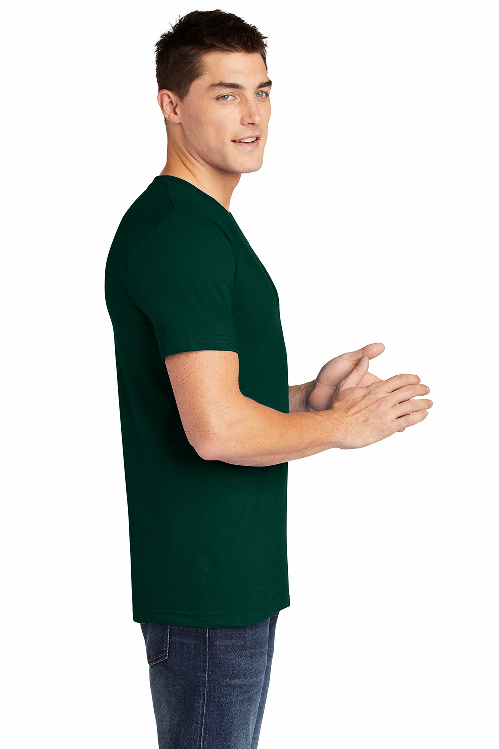 American Apparel Mens Fine Jersey Short Sleeve Crewneck T-Shirt - Forest Green
