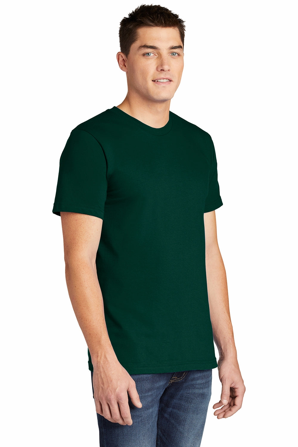 American Apparel Mens Fine Jersey Short Sleeve Crewneck T-Shirt - Forest Green