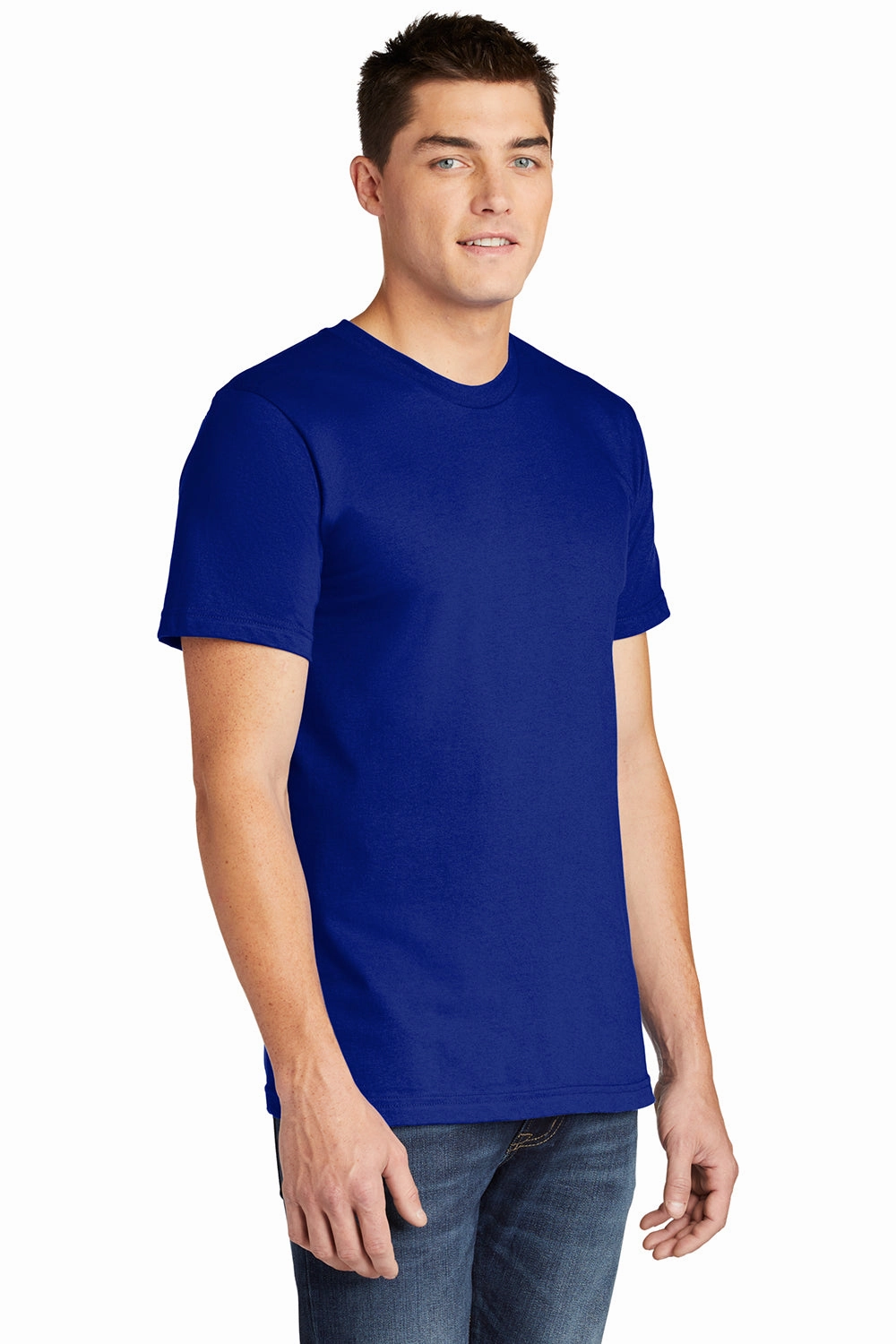 American Apparel Mens Fine Jersey Short Sleeve Crewneck T-Shirt - Lapis Blue