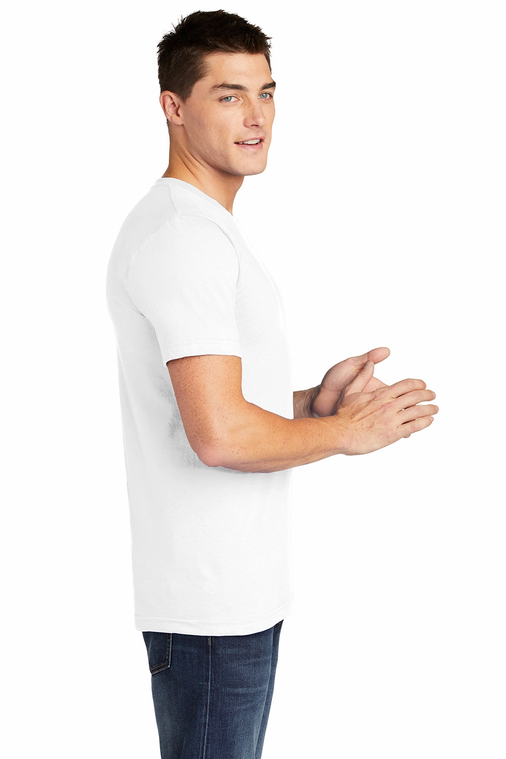 American Apparel Mens Fine Jersey Short Sleeve Crewneck T-Shirt - White
