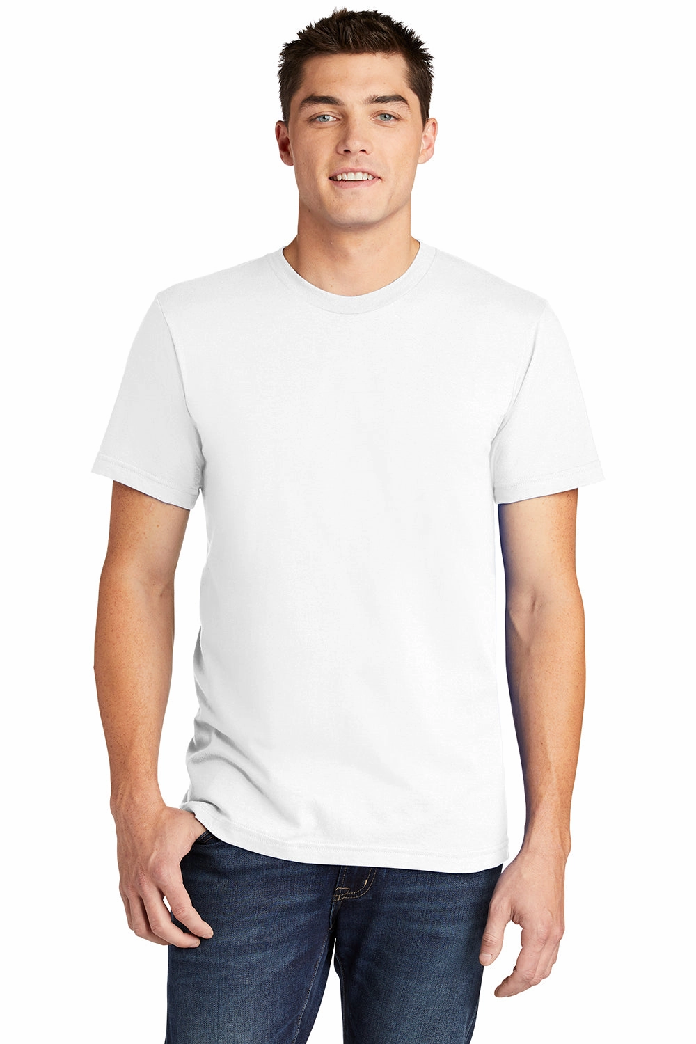 American Apparel Mens Fine Jersey Short Sleeve Crewneck T-Shirt - White