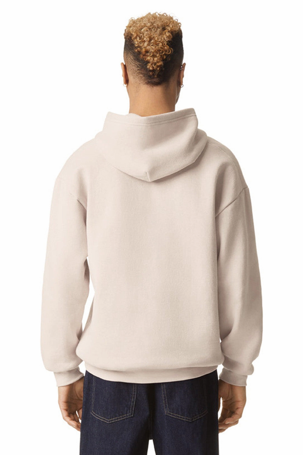 American Apparel Mens ReFlex Fleece Hooded Sweatshirt Hoodie w/ Pouch Pocket - Bone