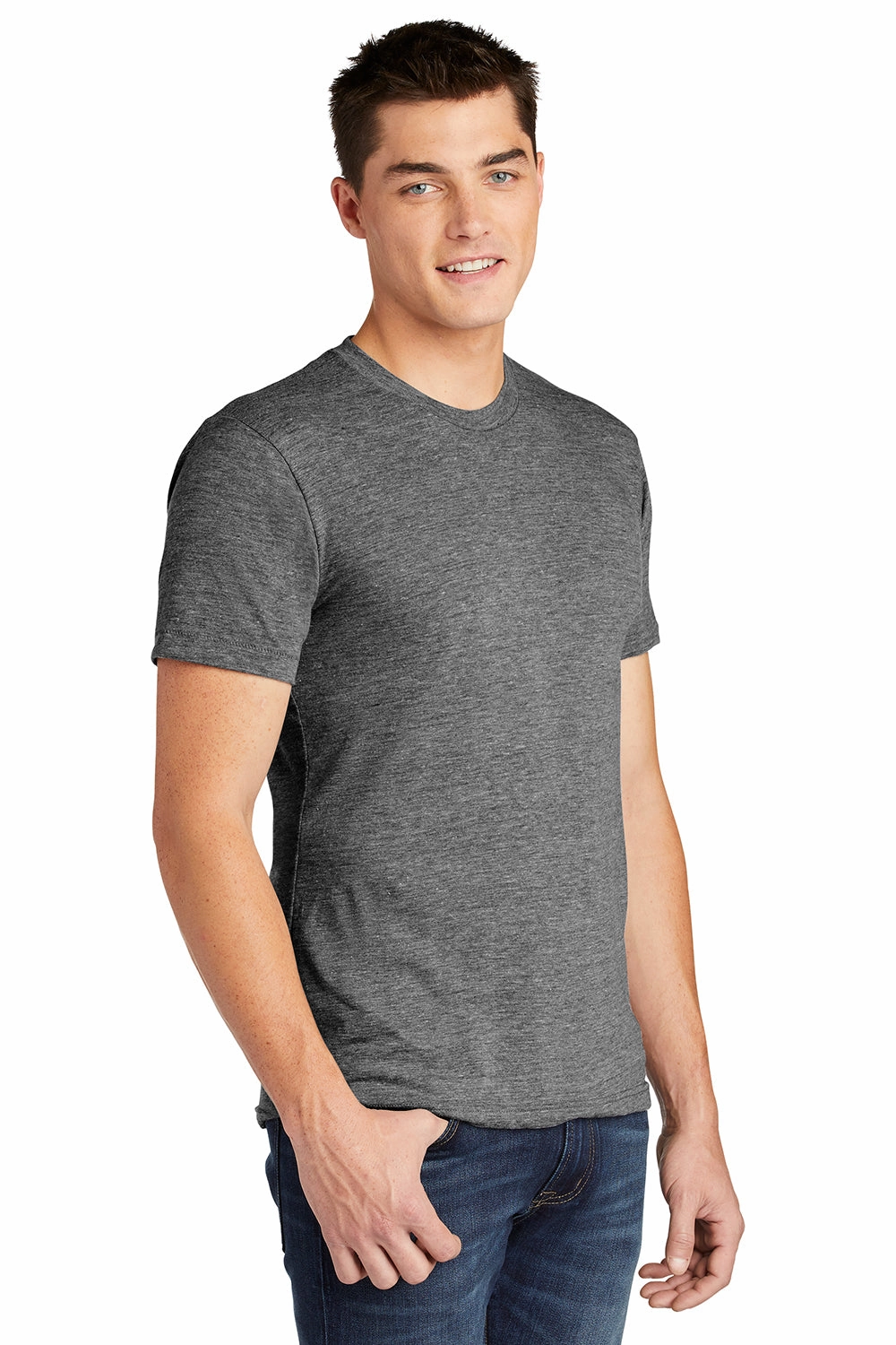 American Apparel Mens Track Short Sleeve Crewneck T-Shirt - Athletic Grey