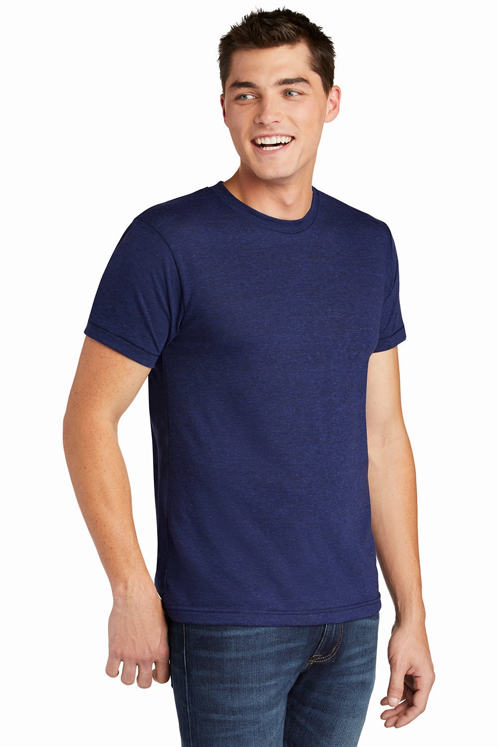 American Apparel Mens Track Short Sleeve Crewneck T-Shirt - Indigo Blue