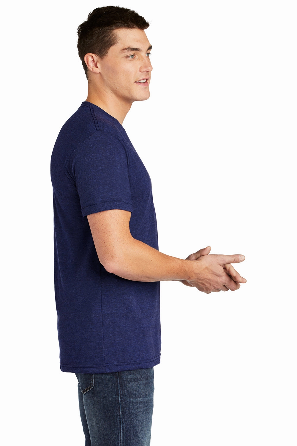 American Apparel Mens Track Short Sleeve Crewneck T-Shirt - Indigo Blue