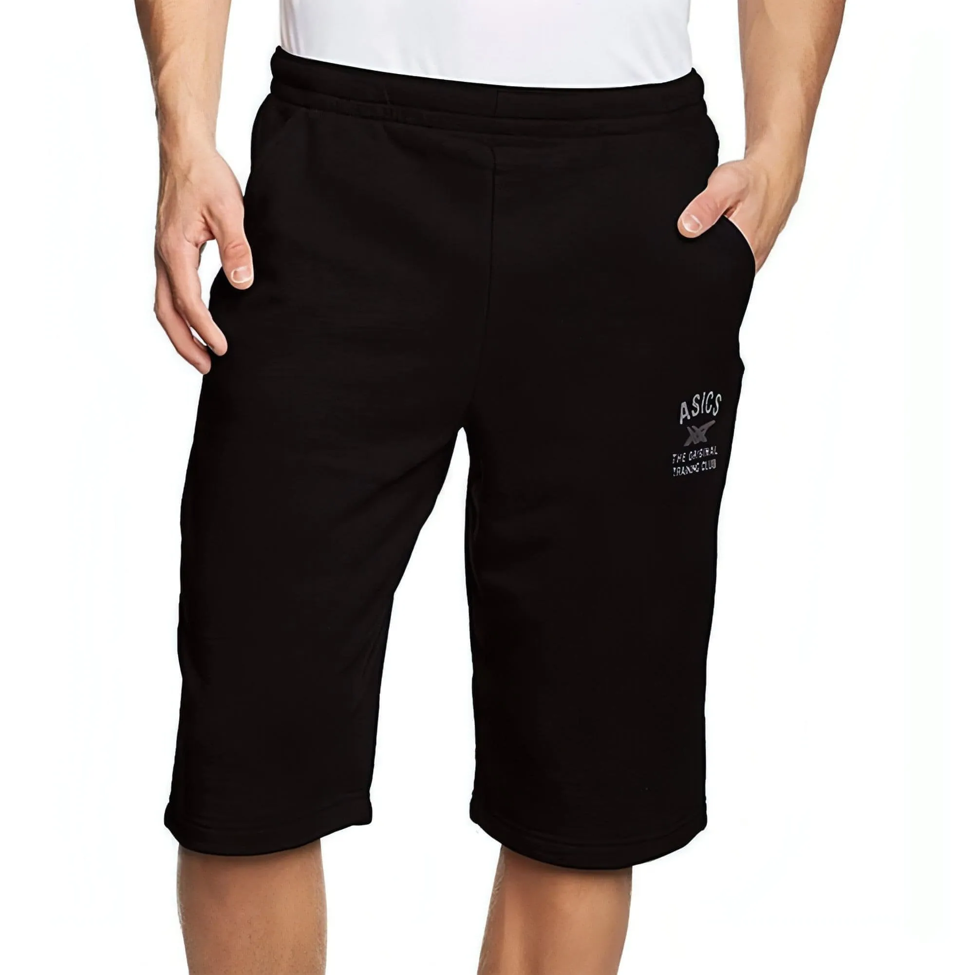 Asics Mens Knit Training Shorts - Black men's shorts for summer activities and lounging