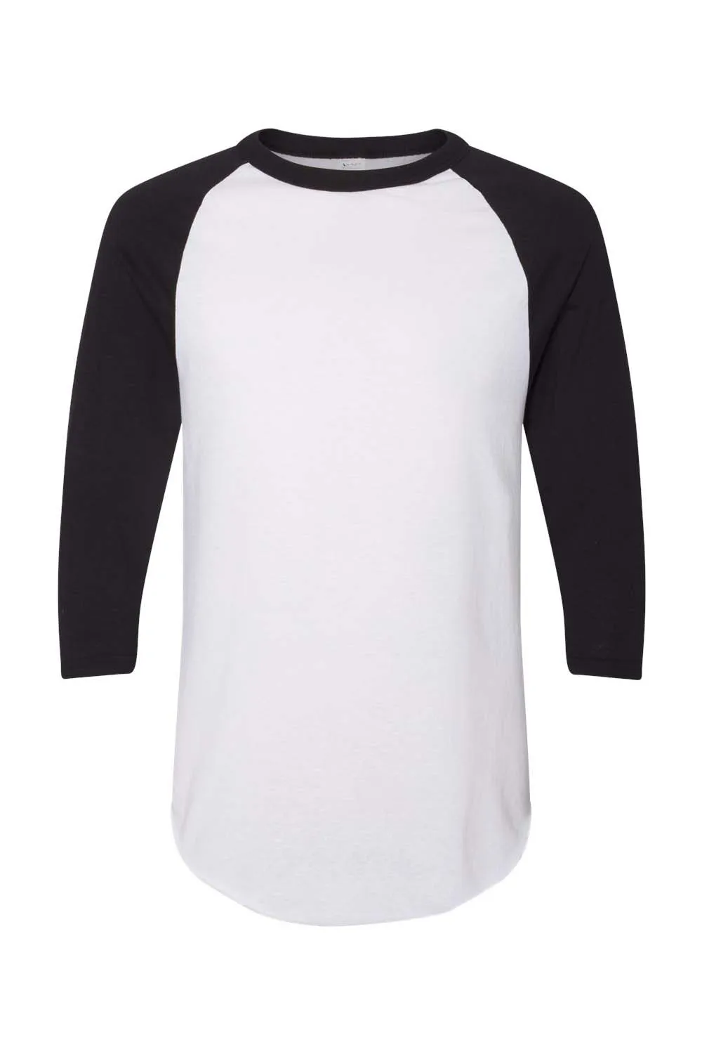 Augusta Sportswear Mens 3/4 Sleeve Crewneck T-Shirt - White/Black